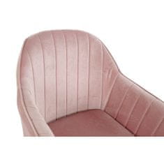 DKD Home Decor Stol z nasloni za roke DKD Home Decor Pink 56 x 57 x 85 cm Golden Metal