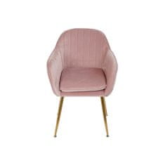 DKD Home Decor Stol z nasloni za roke DKD Home Decor Pink 56 x 57 x 85 cm Golden Metal