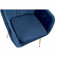 DKD Home Decor Stol z nasloni za roke DKD Home Decor 56 x 57 x 85 cm Modra zlata kovina