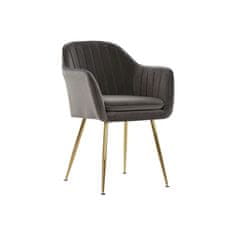 DKD Home Decor Stol z nasloni za roke DKD Home Decor 56 x 60 x 85 cm Siva zlata kovina Plastika Temno siva