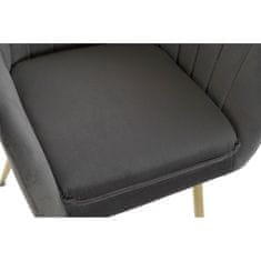 DKD Home Decor Stol z nasloni za roke DKD Home Decor 56 x 60 x 85 cm Siva zlata kovina Plastika Temno siva
