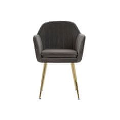 DKD Home Decor Stol z nasloni za roke DKD Home Decor 56 x 60 x 85 cm Siva zlata kovina Plastika Temno siva