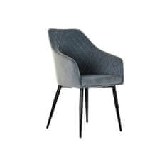DKD Home Decor Jedilni stol DKD Home Decor Črna kovina Poliester Nebo modra (56 x 60 x 90 cm)