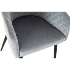DKD Home Decor Jedilni stol DKD Home Decor Črna kovina Poliester Nebo modra (56 x 60 x 90 cm)