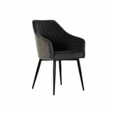 DKD Home Decor Jedilni stol DKD Home Decor Črna kovina Poliester Temno siva (56 x 60 x 90 cm)