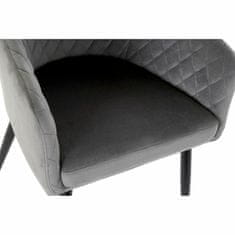 DKD Home Decor Jedilni stol DKD Home Decor Črna kovina Poliester Temno siva (56 x 60 x 90 cm)