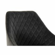DKD Home Decor Jedilni stol DKD Home Decor Črna kovina Poliester Temno siva (56 x 60 x 90 cm)
