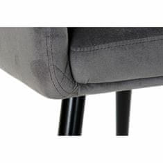 DKD Home Decor Jedilni stol DKD Home Decor Črna kovina Poliester Temno siva (56 x 60 x 90 cm)