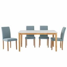 DKD Home Decor Garnitura mize s 4 stoli DKD Home Decor 120 x 75 x 74 cm Modra Bela Plastika Hrast