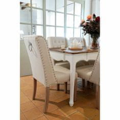 DKD Home Decor Jedilni stol DKD Home Decor Bež Linen Rubber wood (47 x 64 x 102 cm)