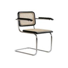 DKD Home Decor Stol DKD Home Decor Črna kovina Srebrna ratan Elm les (65,5 x 62 x 79 cm)
