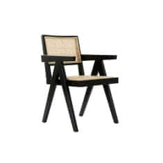 DKD Home Decor Stol z nasloni za roke DKD Home Decor Črna Naravna 56,5 x 60 x 86 cm