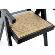 DKD Home Decor Stol z nasloni za roke DKD Home Decor Črna Naravna 56,5 x 60 x 86 cm