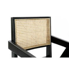 DKD Home Decor Stol z nasloni za roke DKD Home Decor Črna Naravna 56,5 x 60 x 86 cm