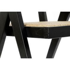 DKD Home Decor Stol z nasloni za roke DKD Home Decor Črna Naravna 56,5 x 60 x 86 cm