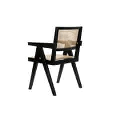 DKD Home Decor Stol z nasloni za roke DKD Home Decor Črna Naravna 56,5 x 60 x 86 cm