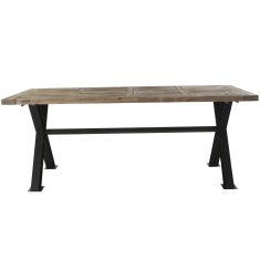 DKD Home Decor Jedilna miza DKD Home Decor Kovina železo recikliran les 200 x 100 x 78 cm
