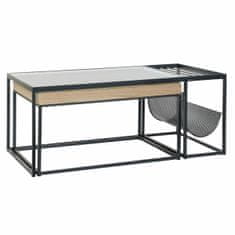 DKD Home Decor Sredinska miza DKD Home Decor Črna Večbarvna Naravni les Kovina Bambus Kristal 110 x 60 x 45 cm