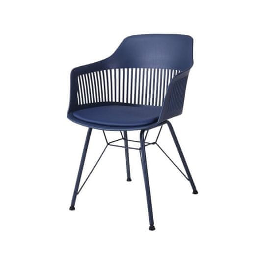 DKD Home Decor Stol DKD Home Decor Metal Navy Blue Polipropilen (PP) (56 x 53 x 81 cm)