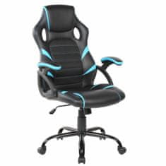 DKD Home Decor Pisarniški stol z naslonom za glavo DKD Home Decor Blue Black 66 x 63 x 120 cm