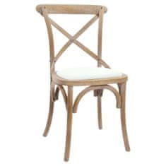DKD Home Decor Stol DKD Home Decor Bela bež protja Gumijasti les 44 x 42 x 88 cm