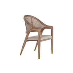 DKD Home Decor Stol z nasloni za roke DKD Home Decor bež rjava jelka plastika 59 x 55 x 88 cm