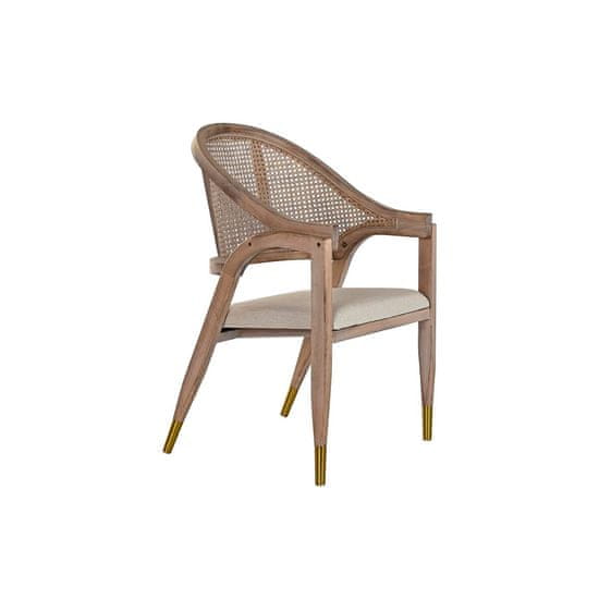 DKD Home Decor Stol z nasloni za roke DKD Home Decor bež rjava jelka plastika 59 x 55 x 88 cm