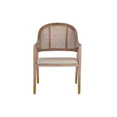DKD Home Decor Stol z nasloni za roke DKD Home Decor bež rjava jelka plastika 59 x 55 x 88 cm