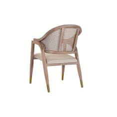 DKD Home Decor Stol z nasloni za roke DKD Home Decor bež rjava jelka plastika 59 x 55 x 88 cm