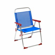 BigBuy Stol za plažo Rdeče modri aluminij 22 mm (52 x 56 x 80 cm)