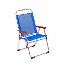 BigBuy Stol za plažo Rdeče modri aluminij 22 mm (52 x 56 x 92 cm)