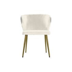 DKD Home Decor Jedilni stol DKD Home Decor črna kovina poliester bela (58 x 58 x 78 cm)