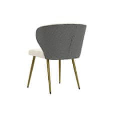 DKD Home Decor Jedilni stol DKD Home Decor črna kovina poliester bela (58 x 58 x 78 cm)