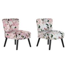DKD Home Decor Jedilni stol DKD Home Decor 60 x 66 x 77 cm Črna bež roza les (2 enoti)