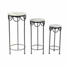 DKD Home Decor Garnitura 3 miz DKD Home Decor Keramika Multicolor Ironwork (3 kosi) (30 x 30 x 60 cm) 