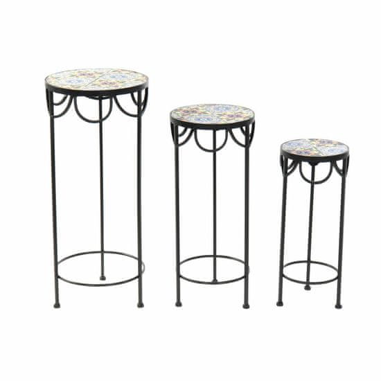 DKD Home Decor Garnitura 3 miz DKD Home Decor Keramika Multicolor Ironwork (3 kosi) (30 x 30 x 60 cm)
