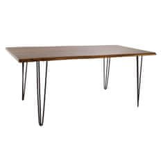 DKD Home Decor Jedilna miza DKD Home Decor 180 x 87 x 76 cm Črna kovina Rjava akacija