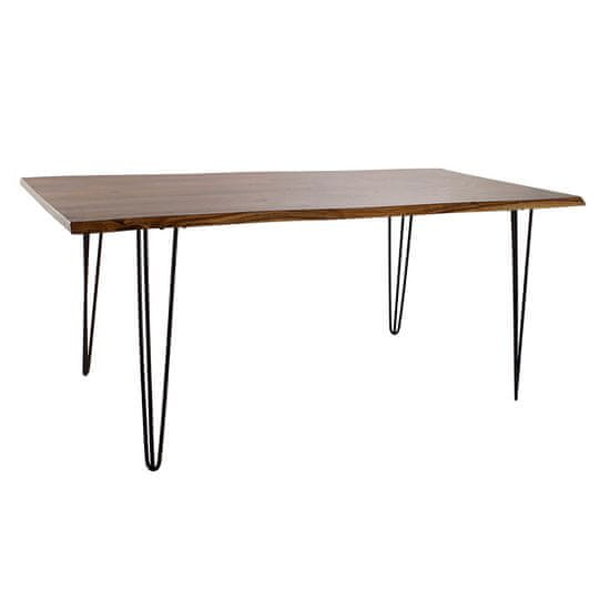 DKD Home Decor Jedilna miza DKD Home Decor 180 x 87 x 76 cm Črna kovina Rjava akacija