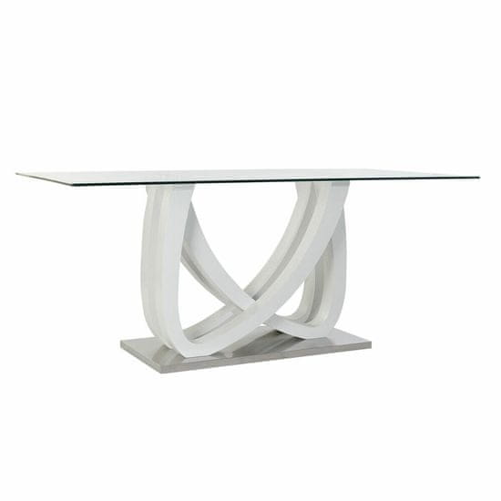 DKD Home Decor Jedilna miza DKD Home Decor Crystal Silver Transparent White MDF Wood (180 x 90 x 76 cm)