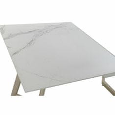 DKD Home Decor Jedilna miza DKD Home Decor Crystal Golden Metal White (140 x 80 x 76 cm)