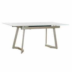 DKD Home Decor Jedilna miza DKD Home Decor Crystal Golden Metal White (140 x 80 x 76 cm)