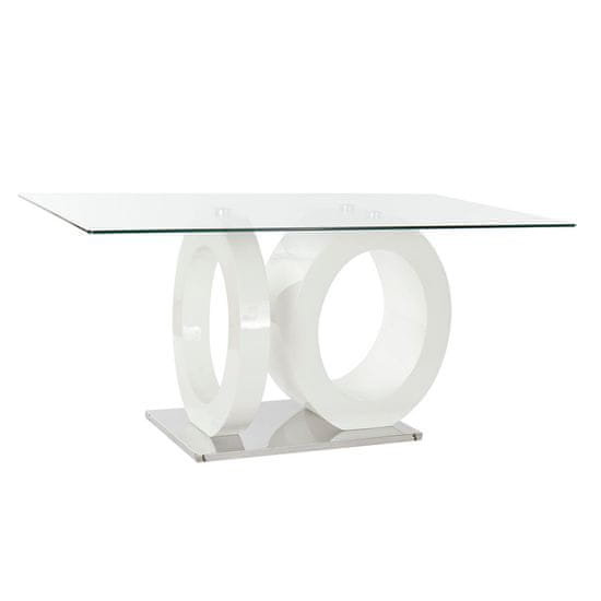 DKD Home Decor Jedilna miza DKD Home Decor Crystal Transparent White MDF Wood (160 x 90 x 75 cm)