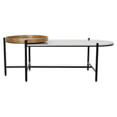 DKD Home Decor Miza DKD Home Decor Črna kovina Les Rjava Bela Marmor (128 x 54 x 46 cm)