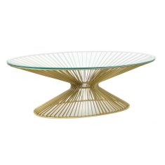 DKD Home Decor Stranska mizica DKD Home Decor Golden Crystal Steel 138 x 66 x 46 cm