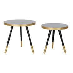 DKD Home Decor Komplet 2 majhnih mizic DKD Home Decor Les MDF Naravna guma (40 x 40 x 42 cm)