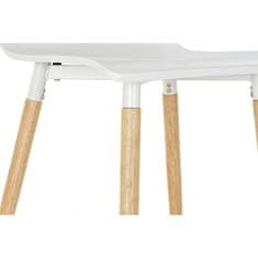 DKD Home Decor Jedilni stol DKD Home Decor 43 x 50 x 88 cm Les Bela Naravna guma Svetlo rjava
