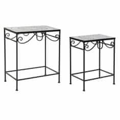 DKD Home Decor Komplet 2 miz DKD Home Decor Črna keramika Ironwork 48 x 30 x 58 cm (2 enoti) 