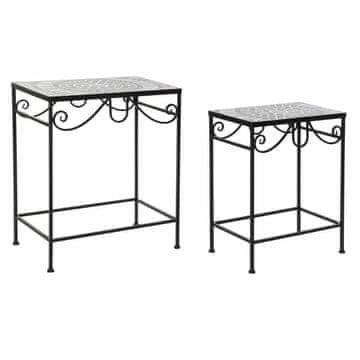 DKD Home Decor Komplet 2 miz DKD Home Decor Črna keramika Ironwork 48 x 30 x 58 cm (2 enoti)