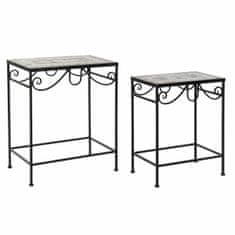 DKD Home Decor Komplet 2 miz DKD Home Decor Črna keramika Ironwork 48 x 30 x 58 cm (2 enoti) 