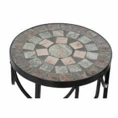 DKD Home Decor Garnitura 3 miz DKD Home Decor Ceramic Black Multicolor Ironwork (3 kosi) (30 x 30 x 69 cm) 